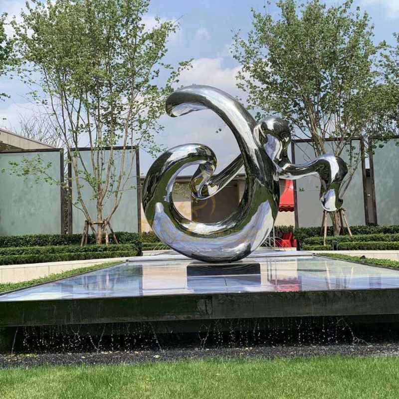 Stainless steel polished courtyard city sculpture