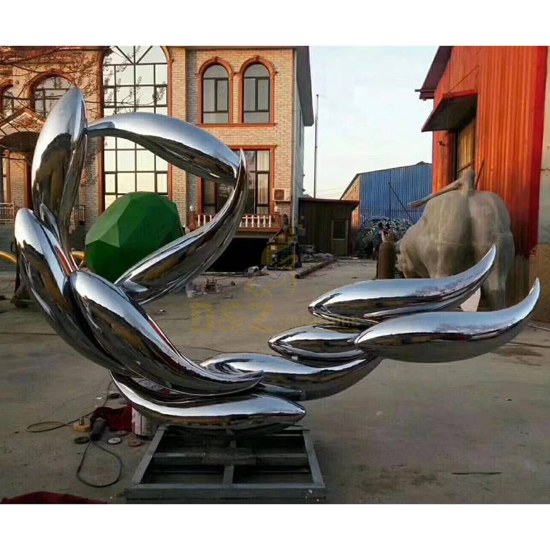 Stainless steel fish sculpture abstract modern artwork