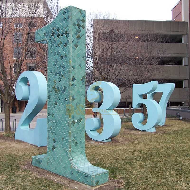 Outdoor modern numbers metal stainless steel letters sculpture