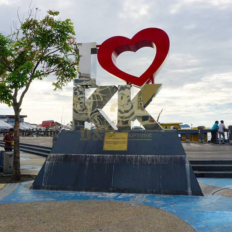 Outdoor urban love stainless steel letter sculpture