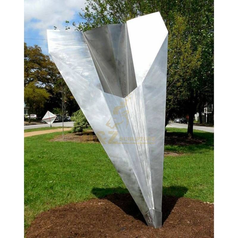 Stainless steel modern aircraft sculpture
