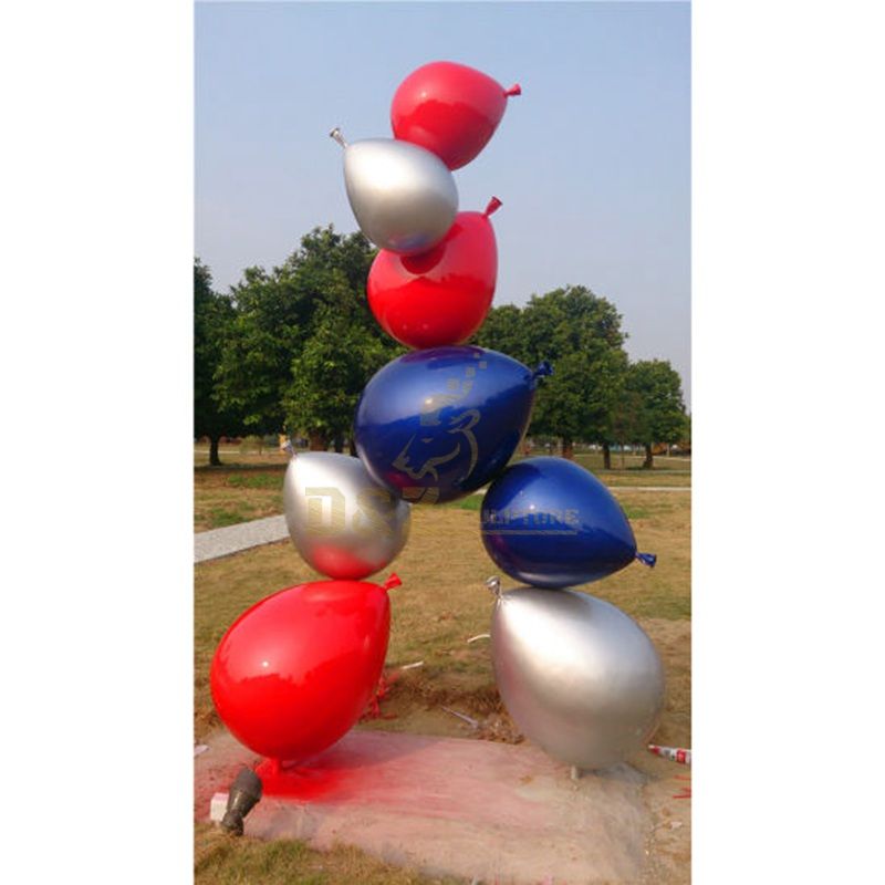 Abstract colorful modern art stainless steel balloon sculpture