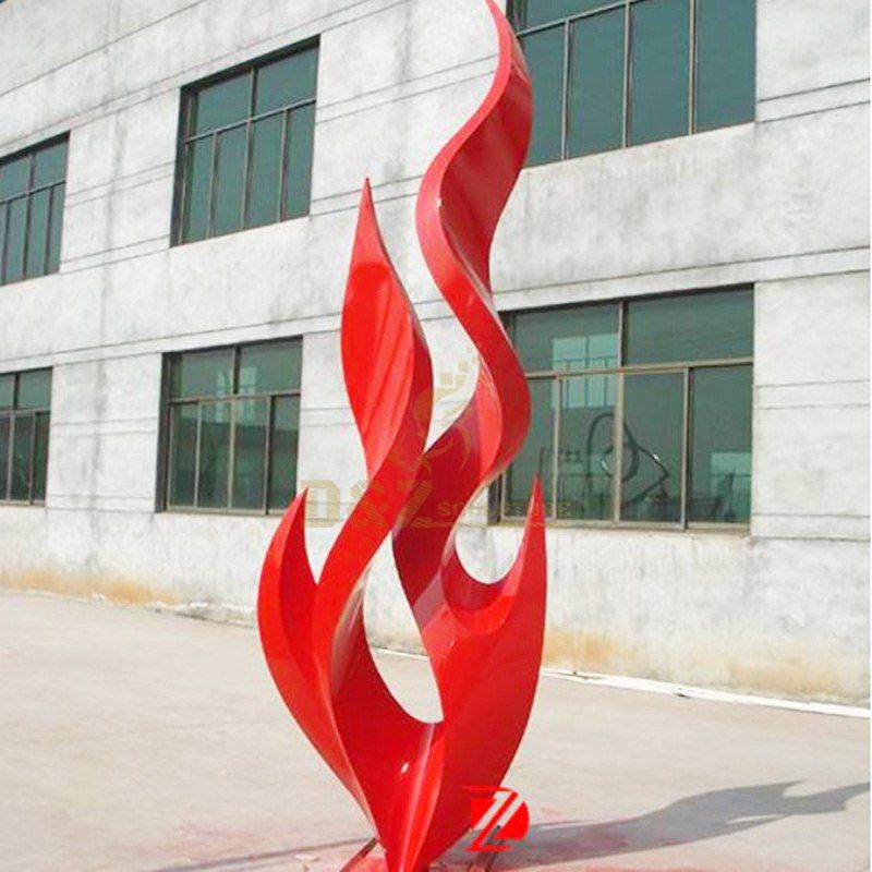 Factory real shot outdoor garden stainless steel flame sculpture