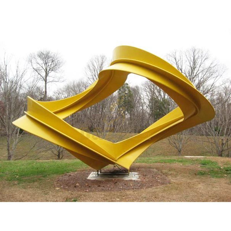 Stainless steel linear geometric garden decoration sculpture