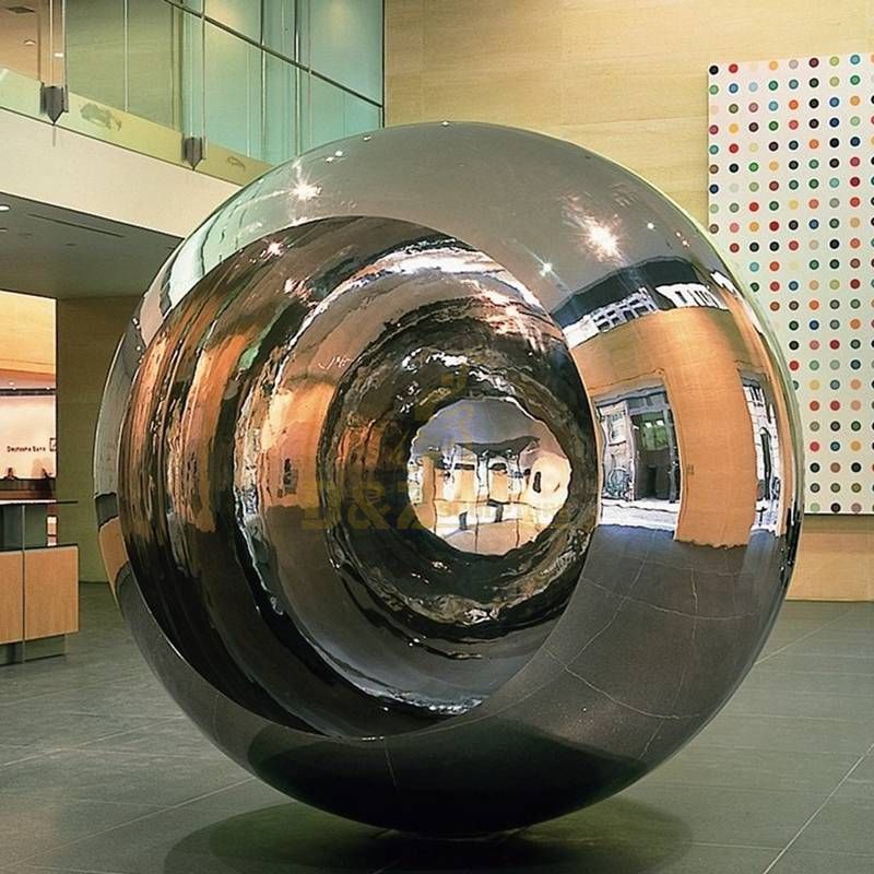 Custom outdoor large eyeball stainless steel metal ball sculpture