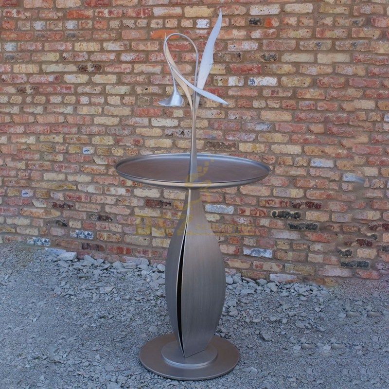 Indoor stainless steel flower metal art table sculpture