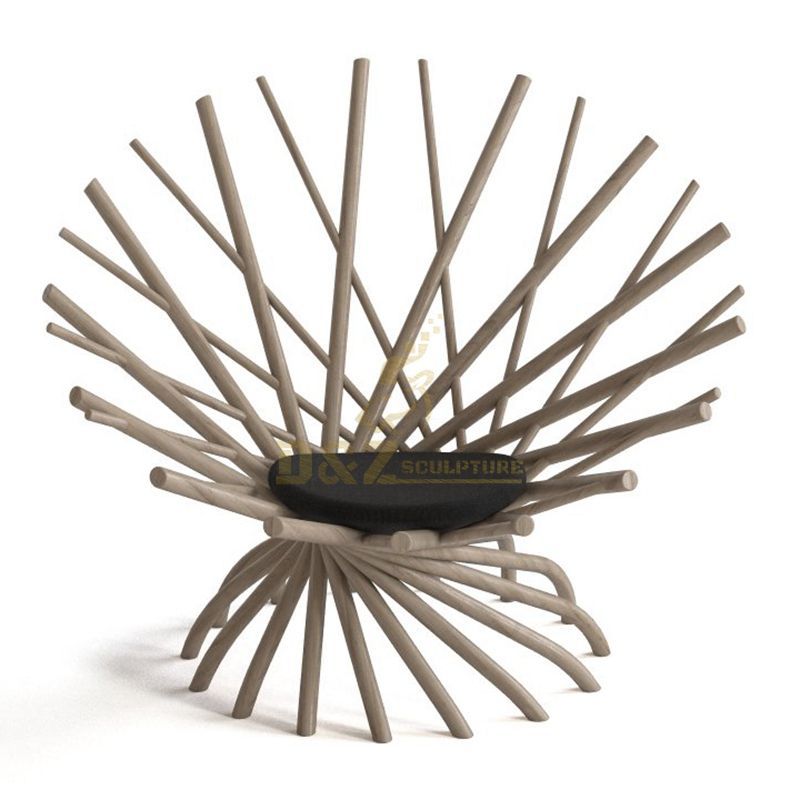 Stainless steel tube chair design interior sculpture