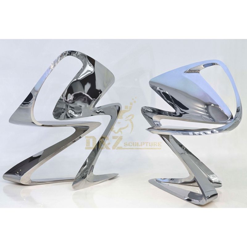 Stainless steel metal abstract interior unique chair sculpture