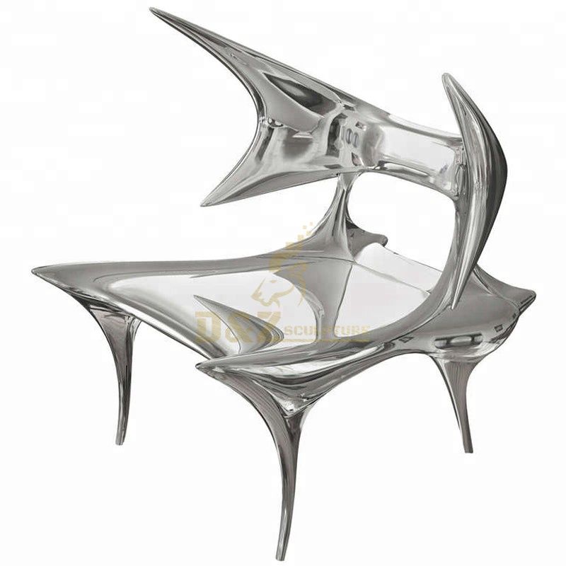 Modern life size interior decoration stainless steel chair sculpture