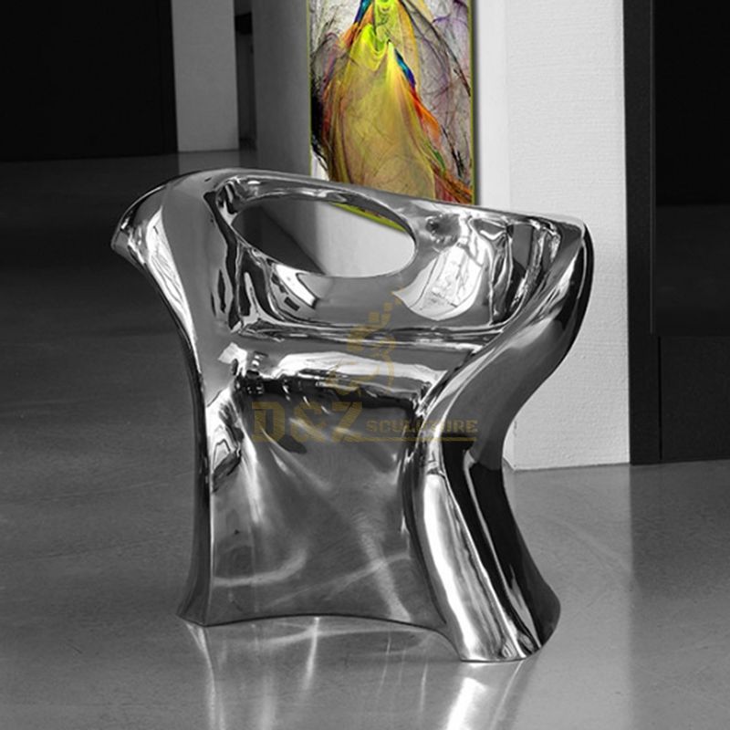 Indoor stainless steel chair sculpture