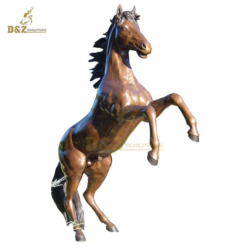 Custom outdoor life size outdoor bronze horse jumping statue