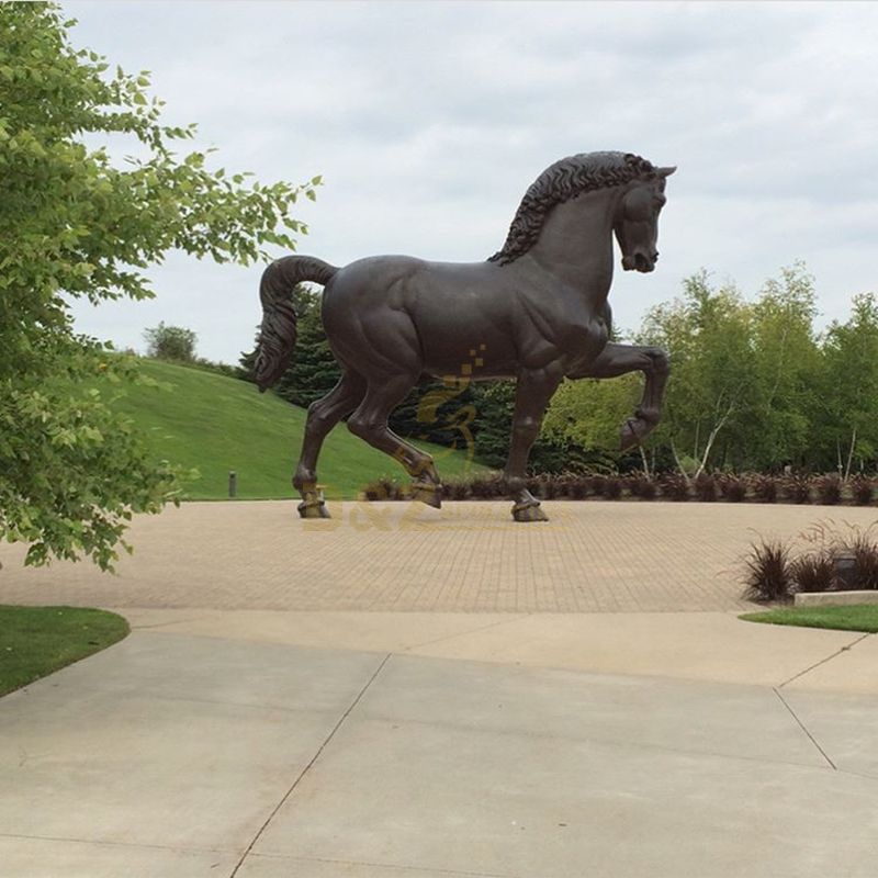 Life size large 3D bronze metal horse sculpture