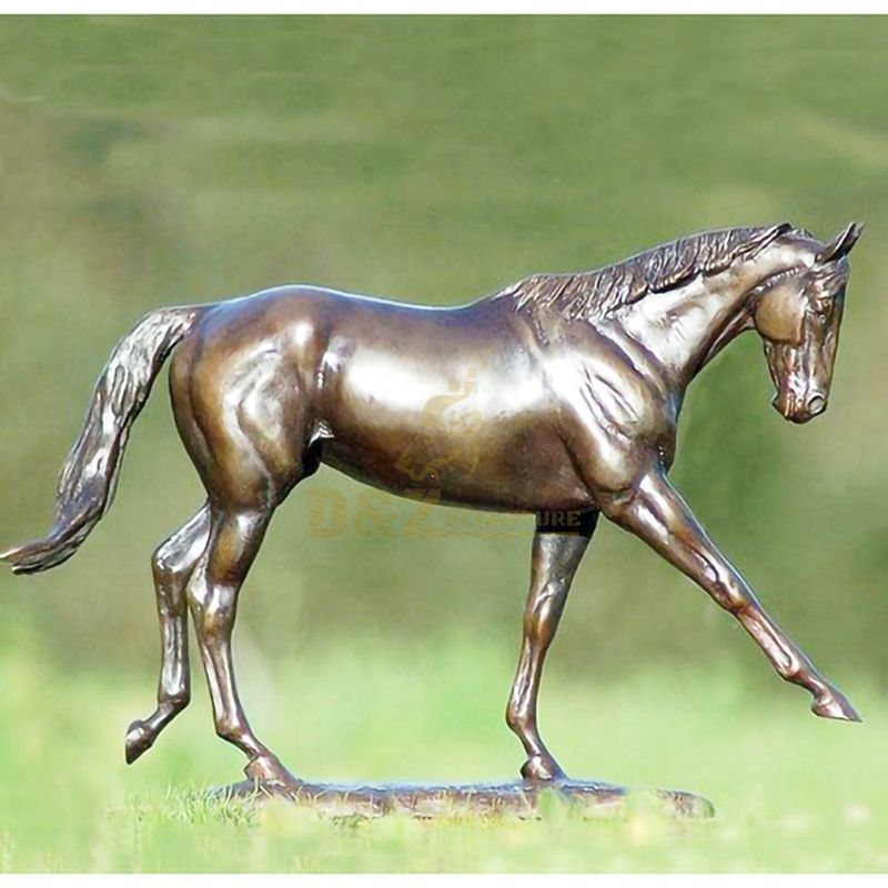 Certificated Eastern Abstract Smooth Family Bronze Horse Sculpture