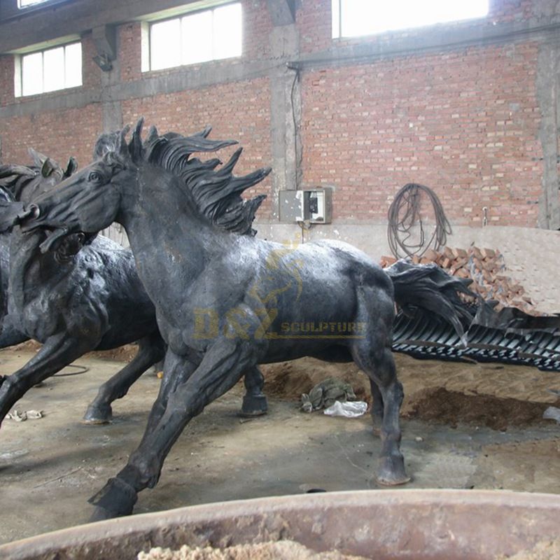 Garden Decoration Life Size Antique Brass Horse Statue Sculpture