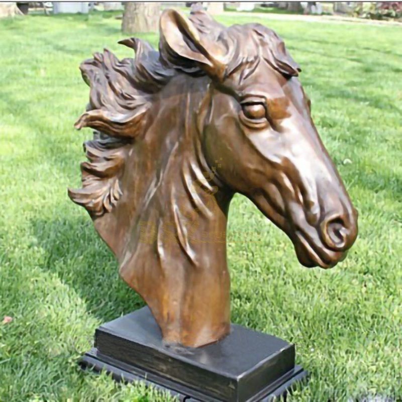 Large bronze casting craft horse head sculpture