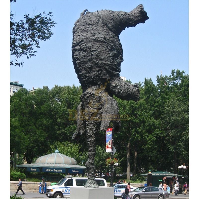 Outdoor large metal inverted bronze elephant sculpture
