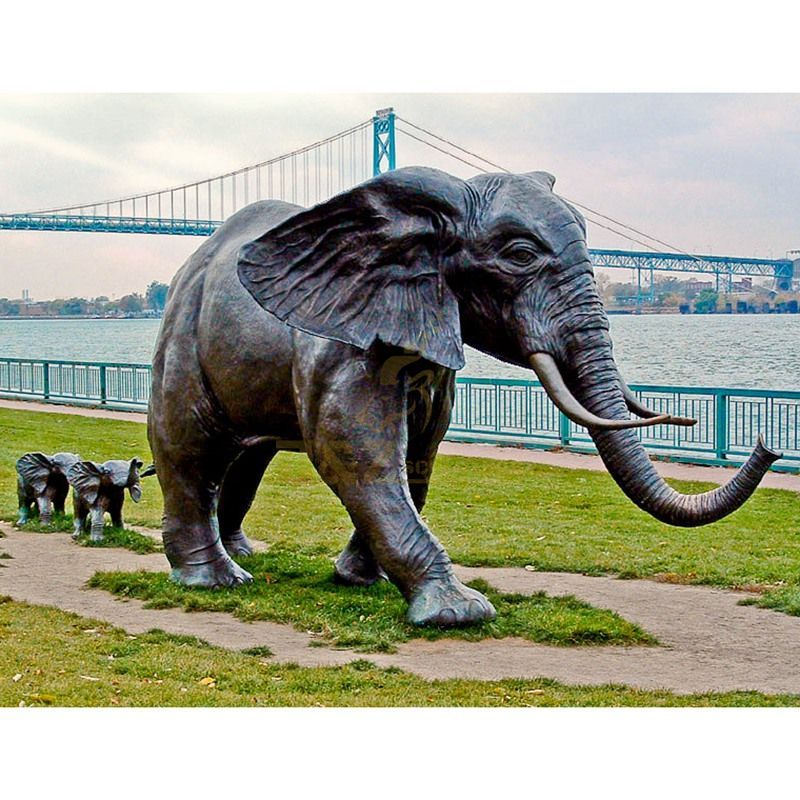 Bronze casting metal animal Life size antique bronze elephant statue