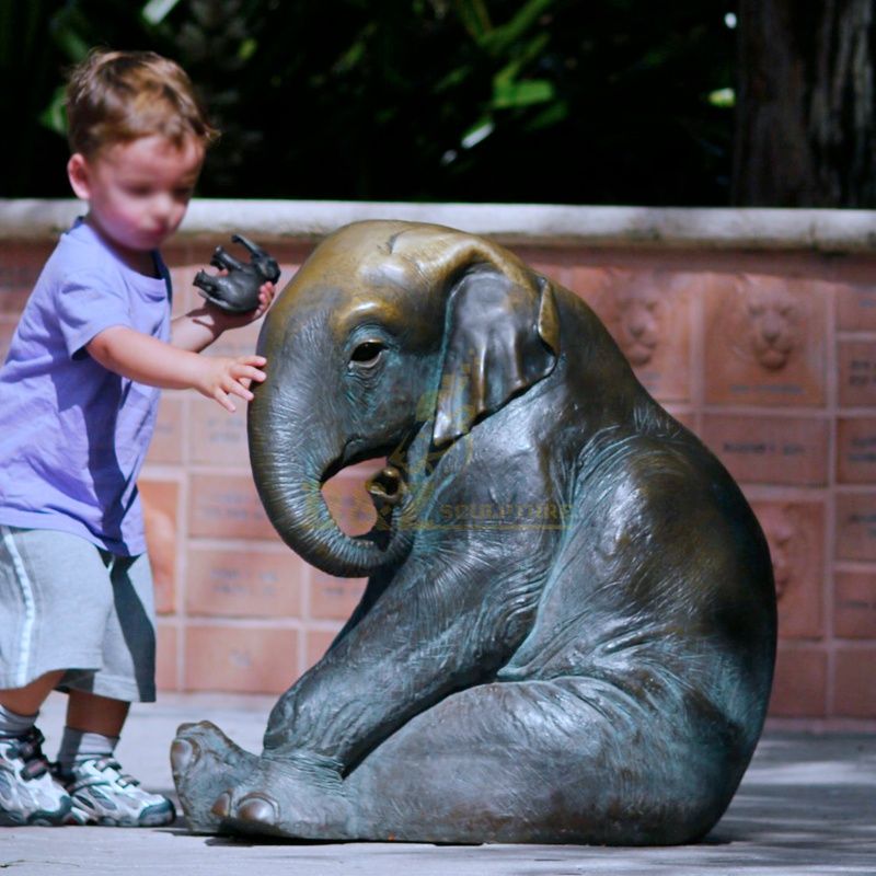 Famous design Garden Outdoor bronze animal elephant statue