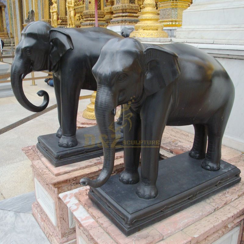 Bronze animal elephant sculpture in Thai temple