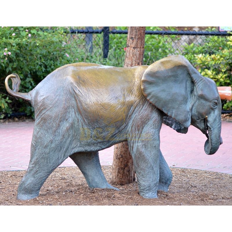 Life Size Casting Bronze Elephant Statue in Garden Decoration