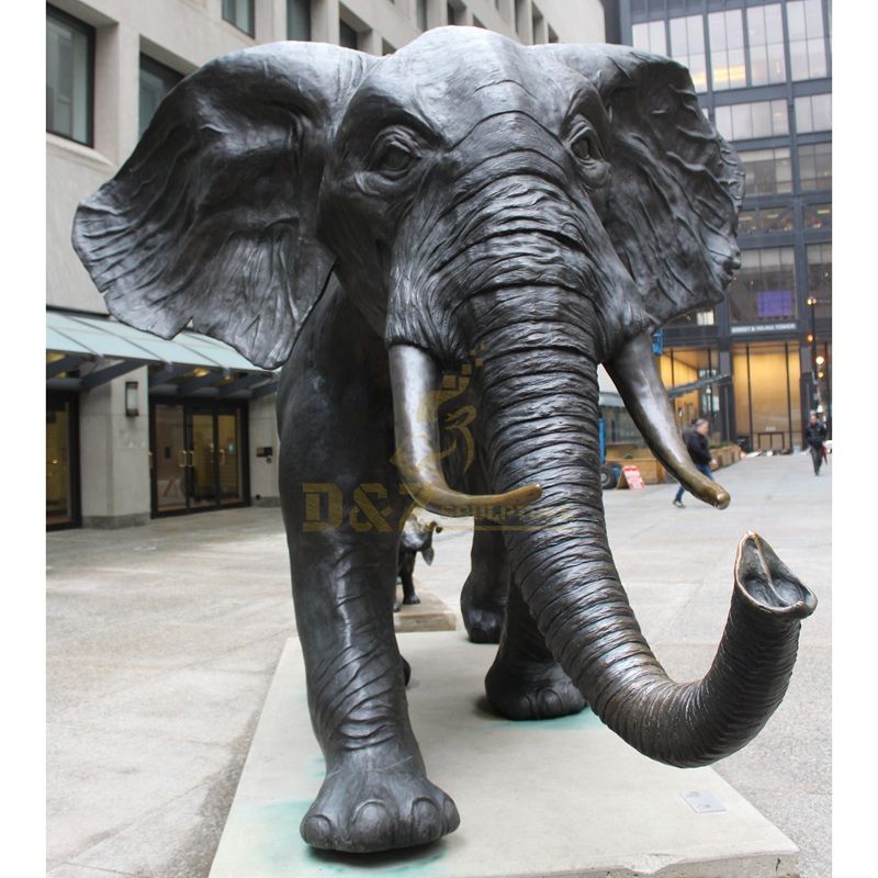 Outdoor decor animal sculpture metal art casting bronze elephant statue