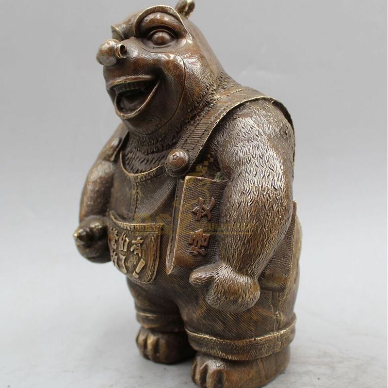 Cast Animal Bronze Wild Bear Sculpture For Sales