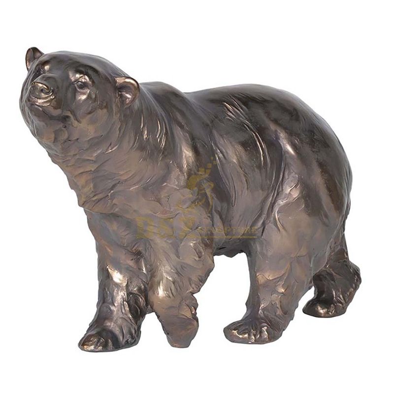 Metal Material and Animal Theme bronze polar bear statue