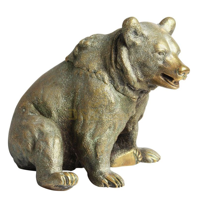 Outdoor decoration life size antique bronze bear statue