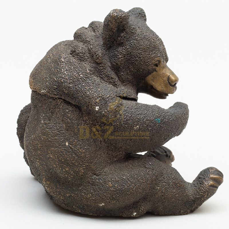 Garden decoration casting metal art sculptures animals abstract life size bronze bear statues for sale