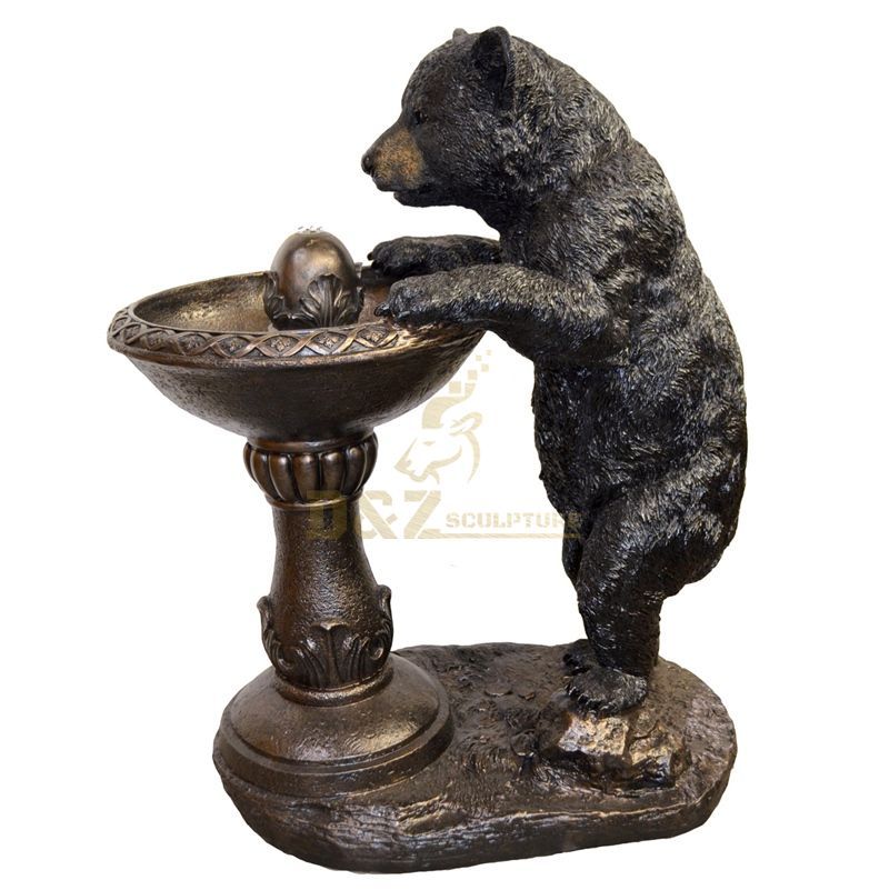 Life Size Water Fountains and Bear Bronze Animal Statue Sculpture