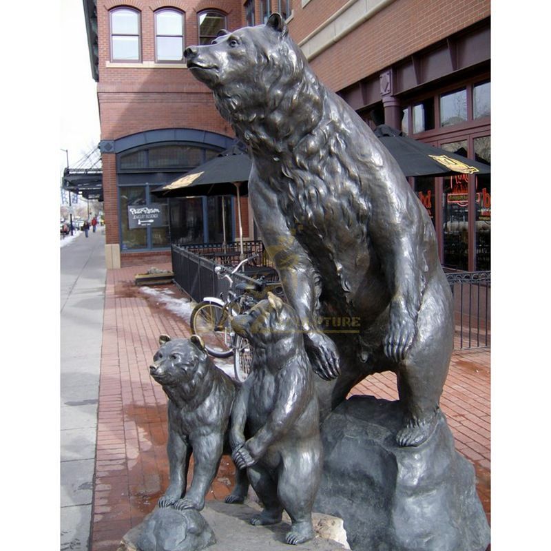 Custom abstract animal statue bronze bear statues