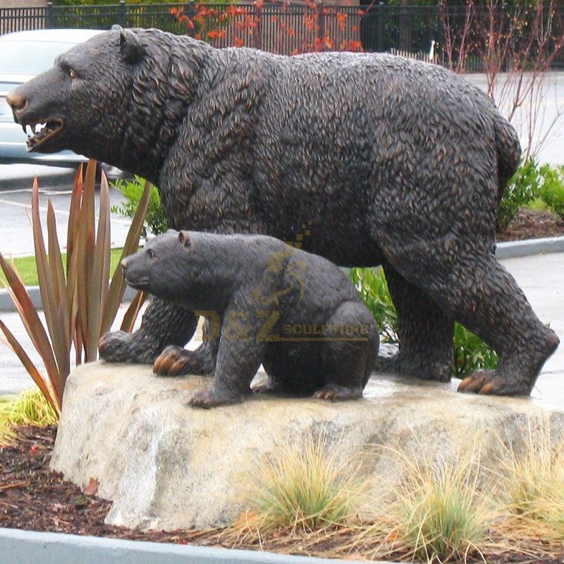 Life Size Bronze Black Bear Sculpture For Sale