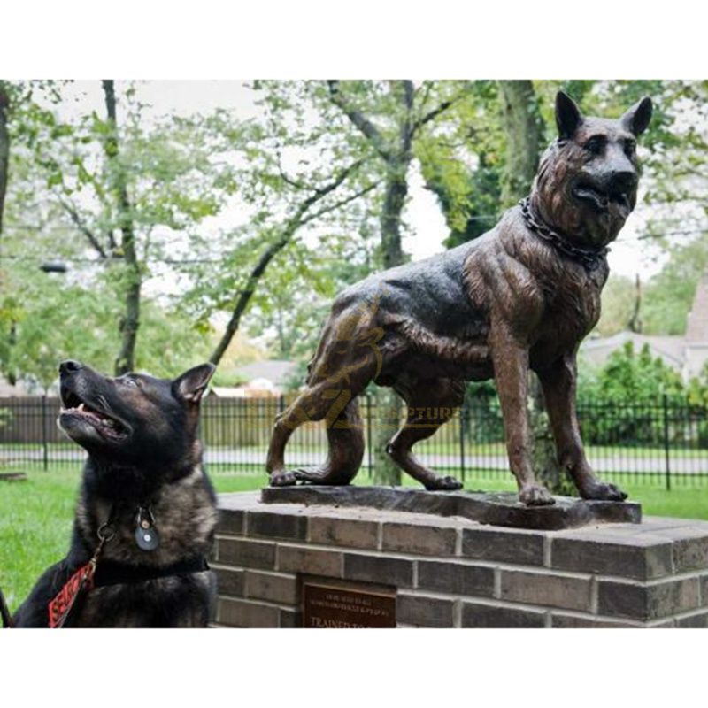 Manufactory Wholesale Bronze German dog Shepherd sculpture