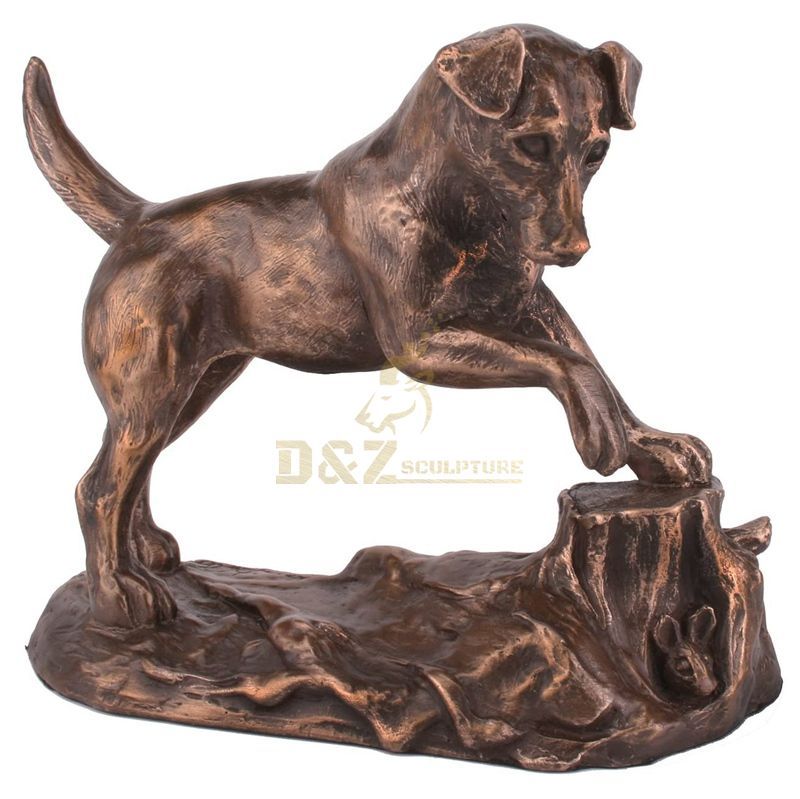 Cute Dog Outdoor Bronze Animal Sculpture
