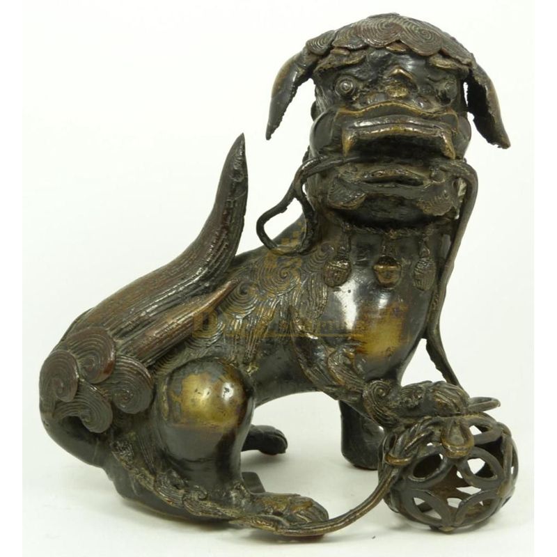 Cast brass bronze chinese copper dog sculpture for sale