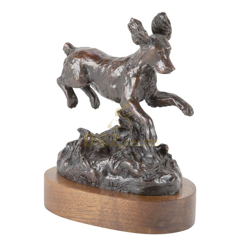 Super invincible cute running puppy bronze sculpture