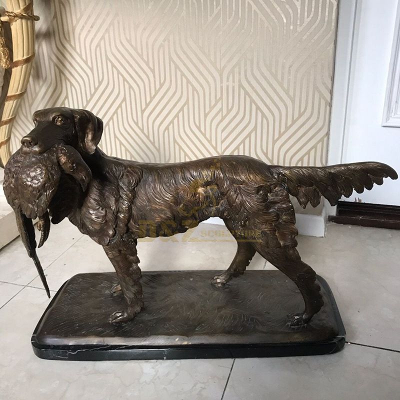Wholesale cheap small bronze lucky dog statue home decor