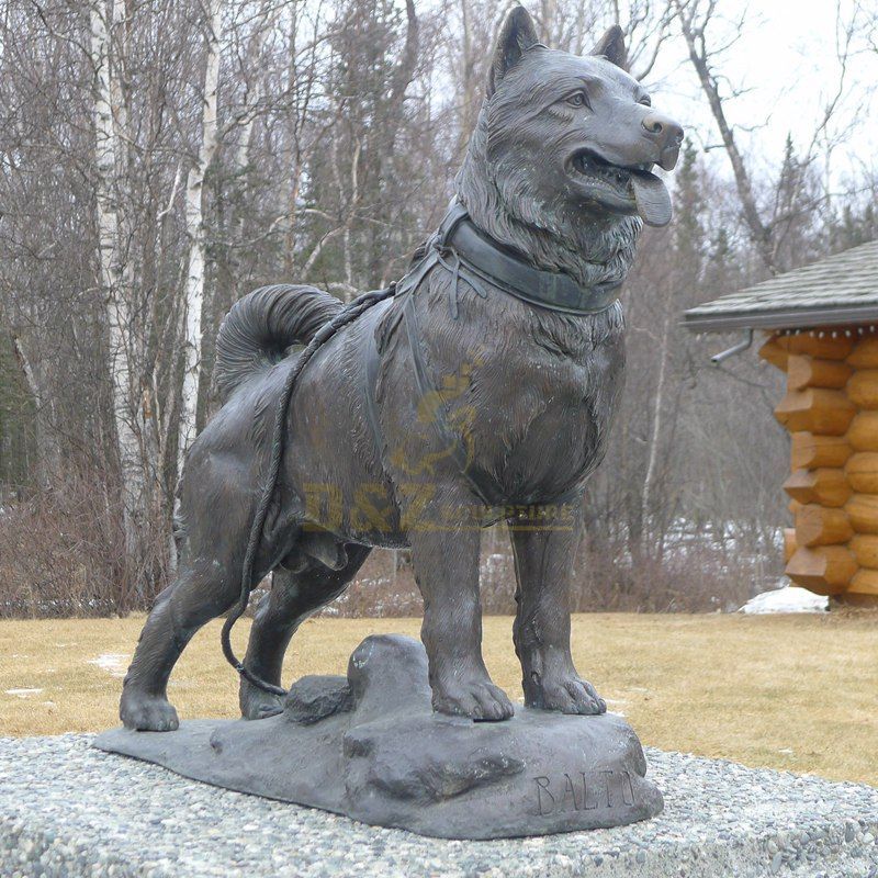 Cast large size outdoor standing bronze dog sculpture for sale