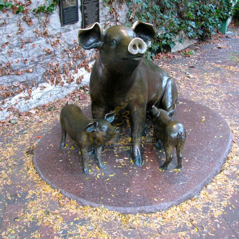 Outdoor Courtyard Decorations Metal Craft Bronze Wild Boar Sculpture