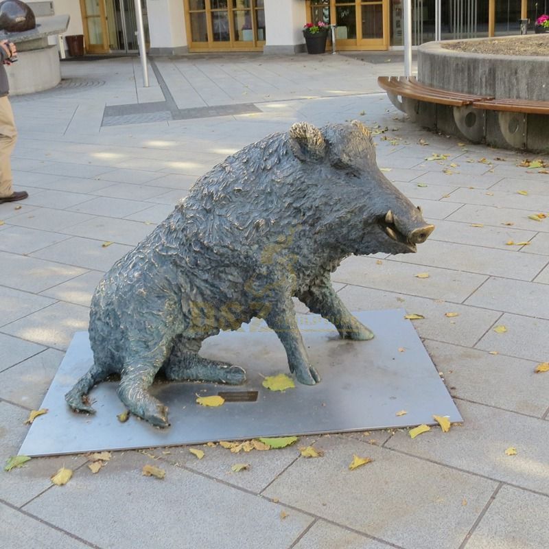 Life Size Copper Large Animal Wild Boar Outdoor Artwork Sculpture
