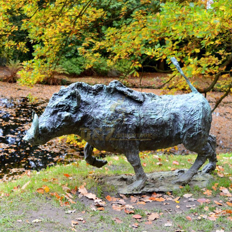 Outdoor bronze wild boar large modern sculpture