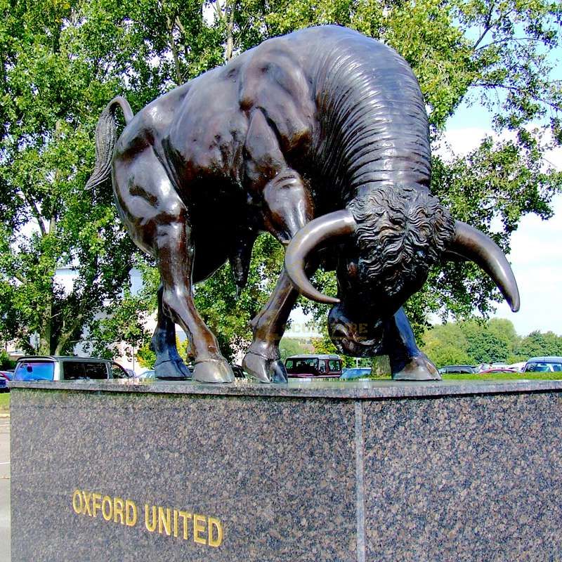 Antique cast life size bronze bull sculpture