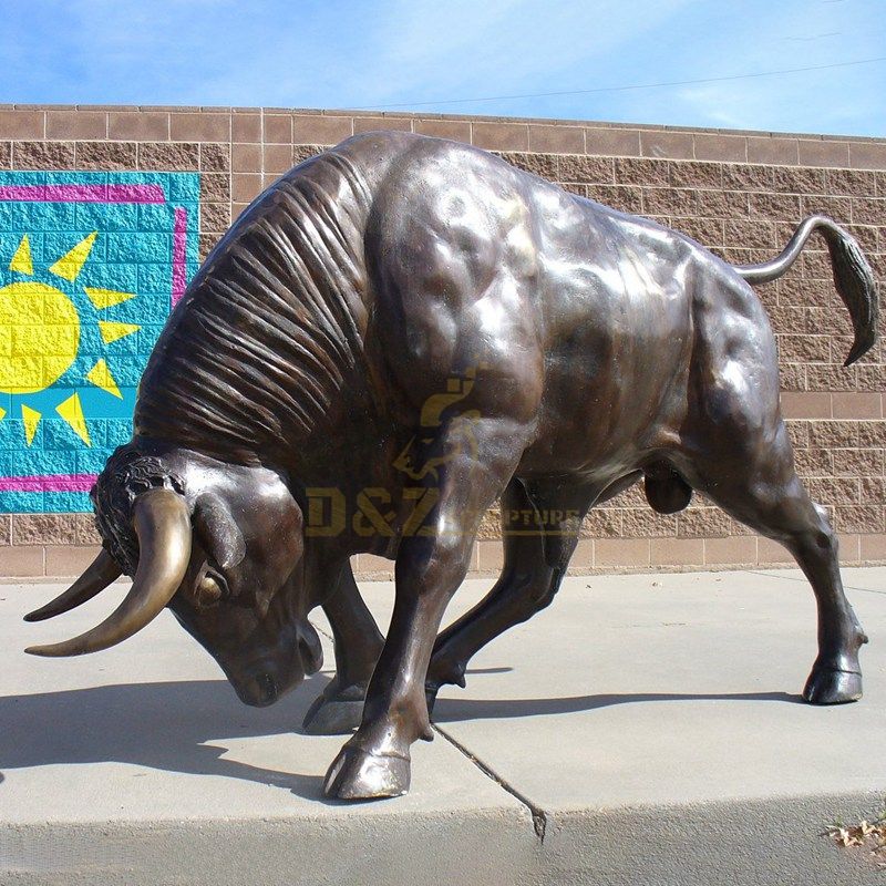 Large garden ornaments metal life size bronze bull sculpture for sale