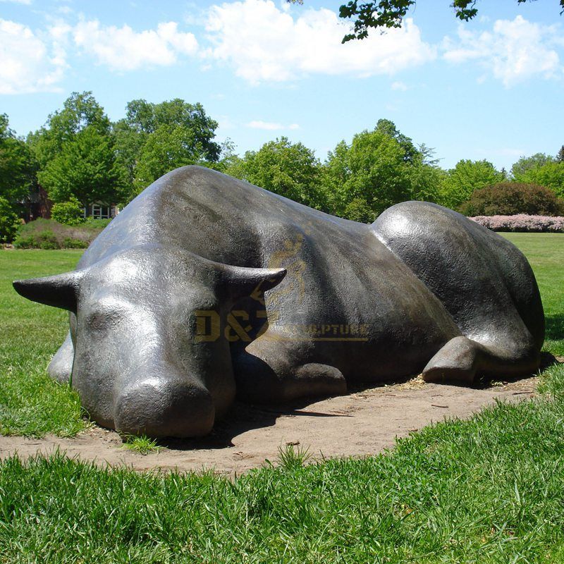 Life Size Bronze Animal Cow Statue Sculpture