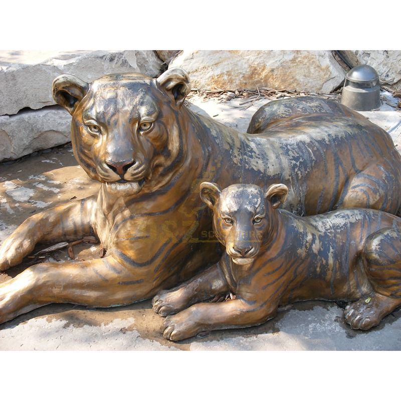 Hot Selling Garden Outdoor Life Size Copper Bronze Tiger Sculpture