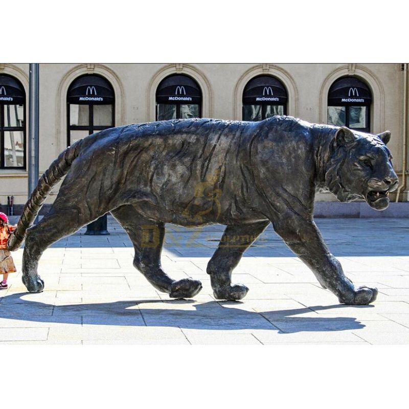 Art Animal Statue Life size Modern Bronze Tiger Sculpture