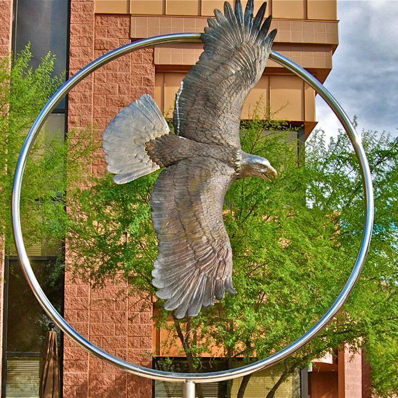 Custom Antique Bronze Metal Eagle Sculptures