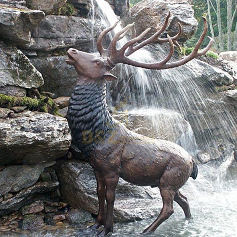 Outdoor life size bronze elk sculpture for sale