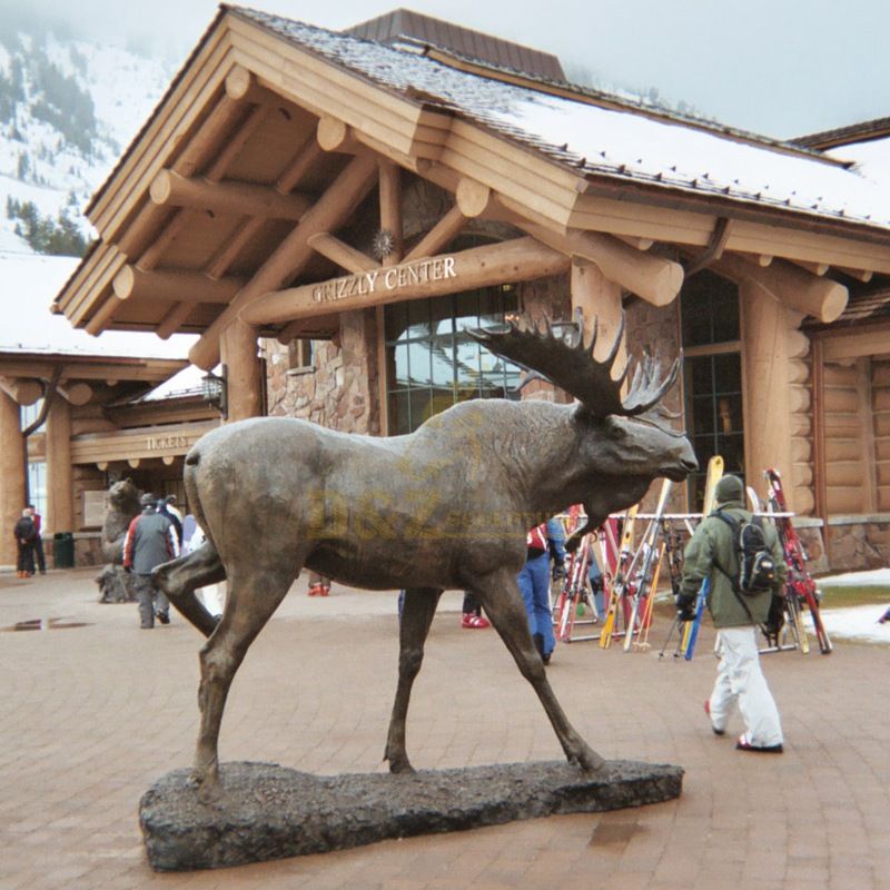 Chinese factory garden decor bronze elk statue animal sculpture