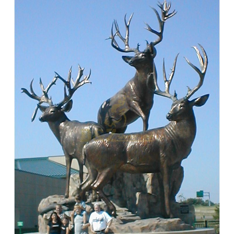 Bronze art casting standing elk sculpture